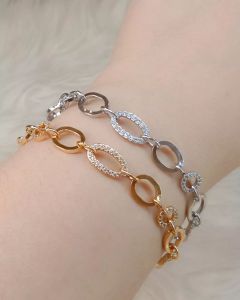La Vienne - Enisa - Aksesoris Perhiasan Gelang Rantai Titanium Wanita Anti Karat - Perhiasan Perempuan Elegan Mewah