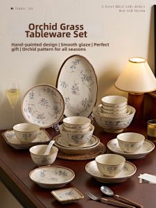 Stylish Gift New Home Underglaze Floral Ceramic Tableware
