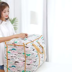 Beg Guni Besar Berzip Waterproof Large Storage Beg Plastic Balik Kampung Clothes Storage Bag Tebal Laundry Bag Travel Bag High Quality 搬家收纳袋