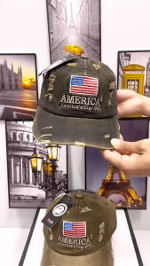 Mũ Lưỡi Trai Nam Nữ Thêu LoGo Cờ Mỹ U.S.A From Chuẩn Lòng Sâu.