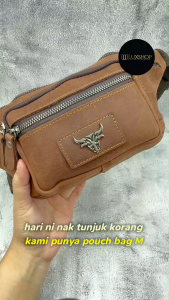 Rush Rider Full Grain Cow Leather Men Waist Bag Travel Casual Pouch Bag Chest Bag Bag