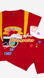 Setelan Kaos Anak laki Laki Motif Fotografer dan Celana Pendek Anak Usia 1-6 Tahun Bahan Katun