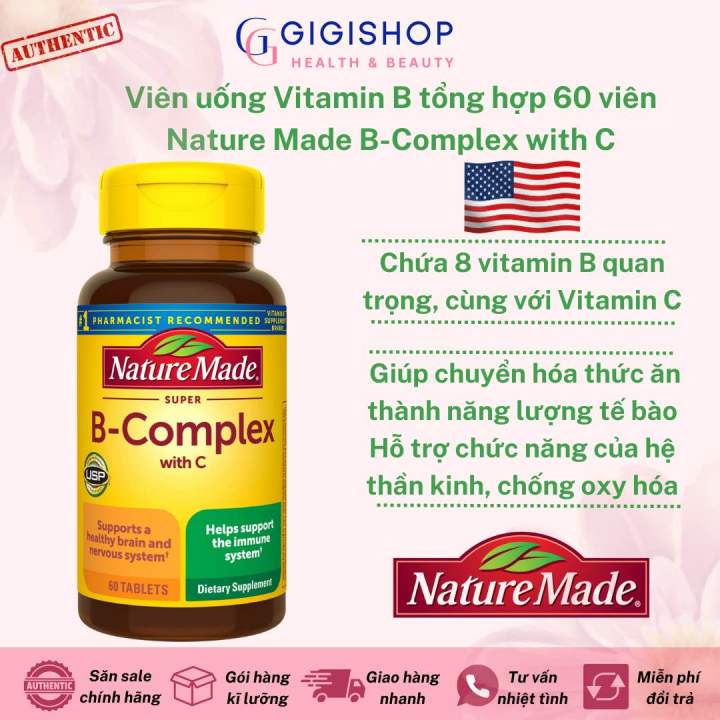 [Bill US] Viên uống Vitamin B tổng hợp Nature Made B-Complex With ...
