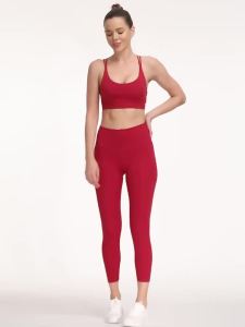 alo yoga บราสปอร์ตสำหรับผู้หญิง รู้สึกแทบไม่มี ผ้าแปรง ดูดซับแรงกระแทก ยกทรงฟิตเนส บราโยคะสำหรับวิ่ง