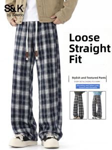 BALENO | Summer New Vintage Checkered Loose Straight Trousers