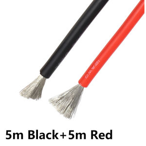 5m Soft Silicone Wire 2Pins Black Red 30 28 26 24 22 20 18 16 15 14 12 10 8AWG Solar Panel Car Battery Flexible Electric Cable