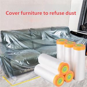 Dust Proof Plastic Sheeting for Furniture & Floors -Extra Large Cover Paint Protection Film for Renovation Moving Dorm