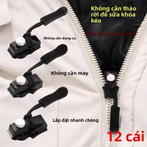 Bộ Dụng Cụ Sửa Chữa Khóa Kéo Đa Năng 3-12 Chiếc Đầu Khóa Kéo Tháo Lắp Nhanh Thanh Trượt Kim Loại Thân Thiện Với Môi Trường Dùng Cho Áo Khoác Túi Xách May Vá Tự Làm