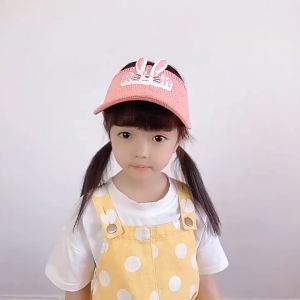ONE-P579 Topi Anak Rajut Visor Pantai Motif Kelinci Baseball Anti Uv / Topi Fashion Anak Rabbit Topi