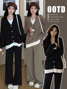 Fashionable Knitted Maternity Set Autumn Winter Large Size Two-Piece Ensemble Stylish Trendy Korean Style Spring Summer