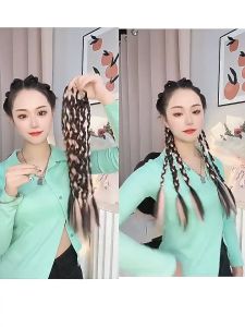 KeraSys  วิกผมถักเปีย ไล่โทนสี หวานแหวว เดรดล็อก สตรีท มวยปลอม เครื่องประดับผม ins เทศกาลฤดูใบไม้ผลิ เทศกาลตรุษจีน ปีใหม่จีน ของขวัญคริสต์มาส