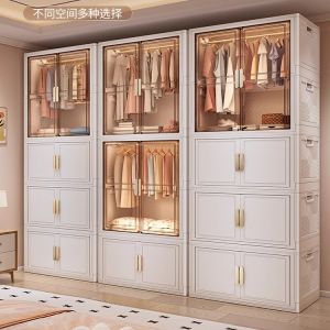Foldable Baby Clothes Storage Cabinet Multi-layer Storage Box No-installation Required High Aesthetic Value Luxury Style Organizer
