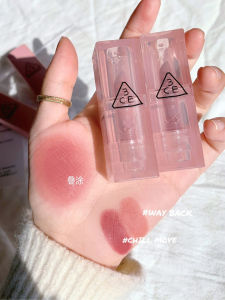 New 3CE Evening Transparent Velvet Acrylic Lipstick Womens Brown Lip Glaze Matte Finish Long-lasting Color Any Skin Type