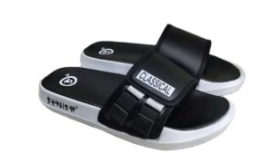 Agnia - Classical Sintetis Distro Sol Putih - Sandal Slop Pria Distro Style Terbaru / Sandal Slop Pria