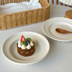 Phong Cách Minimalist Luxury Creamy Style Bread Basket Plate Western Dinner Pasta Bowl Thick Soup Photography Breakfast Plate