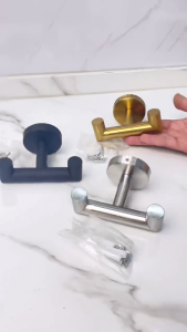 Hypertech Metal Bathroom Double Hook 304 Stainless steel Bathroom Wall Hook Clothes Hook Behind The Door