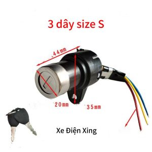 ổ khóa xe đạp điện 3 dâyổ khóa đầu điện xe điệnphụ tùng phụ kiện xe đạp điện xe máy điện