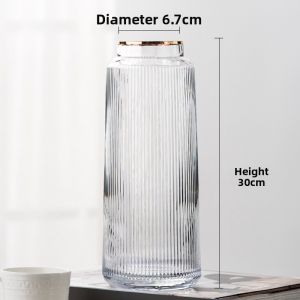 Retro Striped Glass Vase