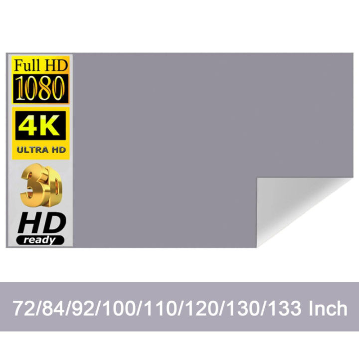 Màn Hình Chiếu Độ Sáng Cao Vải Phản Quang Vải Cho Máy Chiếu DLP LED 3D 72-133 Inch Di Động Tường Màn Hình PVC