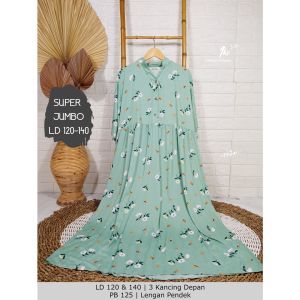 Leika By Oriani Daster Long Dress JUMBO LD 140 & LD 120 / Daster Kancing Big Size Lengan Pendek Bumil Friendly LK Oriani