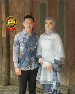 Baju Couple Pasangan Kondangan Baju Batik 1 SET Terbaru - BAJU PESTA - seragam kondangan motif terbaru / FASHION BAJU KAPEL SARIMBITAN MODERN BATIK / DRESS BATIK PREMIUM TERBARU PAPA MAMA KEREN ACARA FORMAL DAN NON FORMAL Luna Series ZAYNA