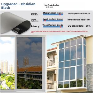 UV Protection Glass Film Window Sticker Sunscreen Light Blocking One Way Vision Home Window Privacy Peephole Blocking Film
