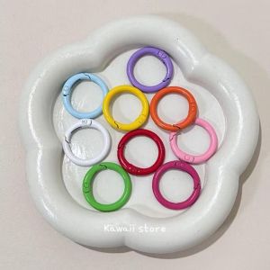 1pc Ring Bulat 2.5cm Gantungan Kunci Keychain Klip Kait Buka Tutup Warna