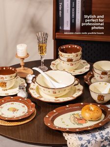 mornenjoy | Cute Cartoon Bowl and Plate Set Gift