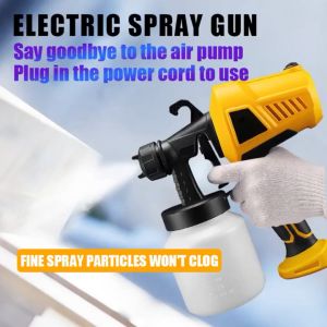 600W 800ml Electric Spray Gun High Power High Pressure Household Airbrush Adjustable Nozzle Spray Paint Flow Paint Sprayer Portable