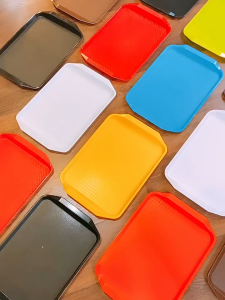 Nampan Saji Anti Slip Plastik & Alas Karet Cafe Restoran Multifungsi