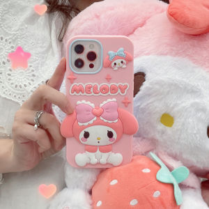 Sanrio | 3D Sanrio Star Melody Cartoon Phone Case For iphone 16 Plus 15 14 13 12 17 Pro Max 11 Silicone Shockproof Protective Soft Cover