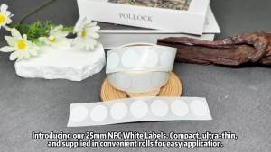 Ntag215 Rewritable NFC Stickers 25mm Round White Key Tags Compatible with All NFC Enabled Devices Anti-counterfeiting