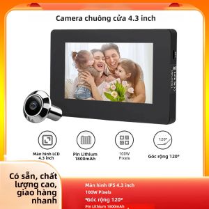 Wsdcam 4.3 Inch Màn Hình LCD Kỹ Thuật Số Máy Xem Lỗ Nhìn Trộm 120 Độ Camera Mắt Mèo Điện Tử Màn Hình Màu Không Dây Chuông Cửa Giám Sát Video