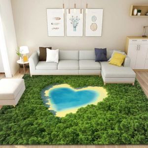 Modern 3D Carpet Water Absorbent Non-Slip Home Use for Living Room Kitchen Bedroom Bathroom Entrance Door Plant Floral Pattern