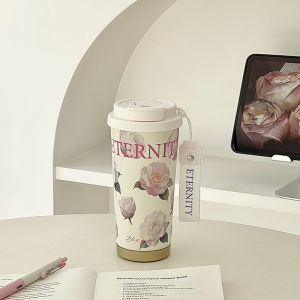 Aesthetic Portable Insulated Coffee Cup Straw