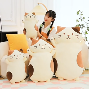 45/65CM Cheese Calico Cat Plush Plushie Soft Stuffed Toy Cute Birthday Gift Kid Patung Kucing Comel 奶黄猫咪玩偶公仔