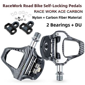 RACEWORK | Carbon Fiber Lock Pedals 4 Bearings Ultra Lightweight