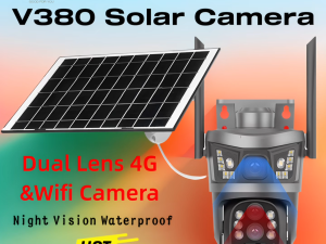 Solar Camera Dual Lens 6MP 4K Panoramic Outdoor Security Cameras with AI Human Detection Night Vision Two-Way Audio