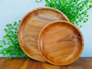 PIRING KAYU LIUK 20 CM/ PIRING MAKAN/ PIRING SAJI/ PIRING BUAH/ PIRING KOREA