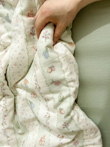 ผ้าห่มผ้าฝ้ายสองชั้น ผ้าฝ้ายแท้ ผ้าห่มฤดูใบไม้ผลิ ผ้าฝ้ายระบายอากาศได้ดี ผ้าฝ้ายนุ่ม ผ้าห่มผู้ใหญ่ ผ้าห่มผ้าฝ้ายลายดอกไม้