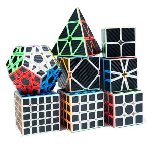Moyu Carbon Fiber Sticker Magic Cube 2x2 3x3 4x4 5x5 Magic Cube Pyrimid SQ1 Skew Megaminx Cubo Magico For Children Kids Gi