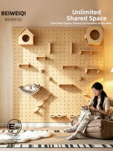 BEIQIVI | Space-Saving Wooden Cat Climber