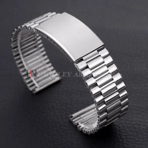 Solid Stainless Steel Bracelet Strap Silver Gold Watchband 18mm 20mm 22mm Metal Double Clasp for Men Women Replacement Wristband