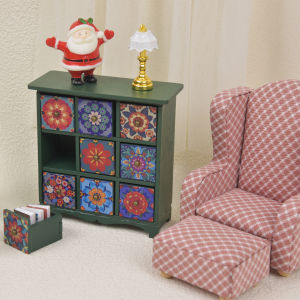 Miniature Simulated Furniture 1:12 Wooden Storage Cabinet Suitable for Bjd Ob11 Dollhouse Decorations