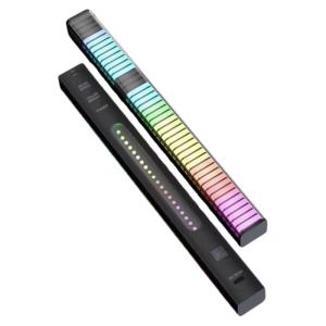Double-Sided 3D Sound-Controlled RGB Music Rhythm Light USB Powered Car Interior Ambient Light Computer Desktop App Bluetooth Sensing