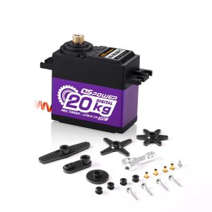 DSpower 20KG Metal Gear Digital Servo 180/300 Degrees Half Aluminum Frame for 1/8 1/10 RC Car Truck Crawler Wltoys Axial Parts