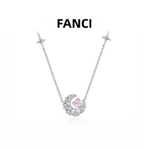 FANCI | Dây Chuyền Trái Tim và Mặt Trăng Bạc Thiết Kế Độc Đáo Quà Tặng Sinh Nhật