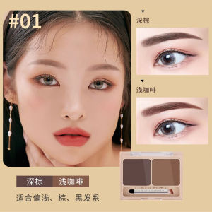 Long-Lasting Sweat-Proof Dual-Color Eyebrow Powder Gloss Beginner-Friendly 3D Eyebrow Pencil Eyebrow Powder Tray Makeup Tools