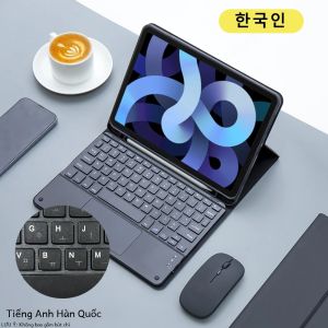 Combo Bàn Phím Magic Không Dây Và Chuột Cho iPad Pro 11 M4 2024 iPad Air 5/4 10.2 Thế Hệ Thứ 8 - Ốp Bảo Vệ Chống Nước Chống Sốc Bằng Chất Liệu PU Có Bàn Phím Và Chuột