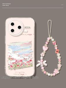CIJING | Shockproof Full Coverage Phone Case Cartoon Cat with 5 Flowers
